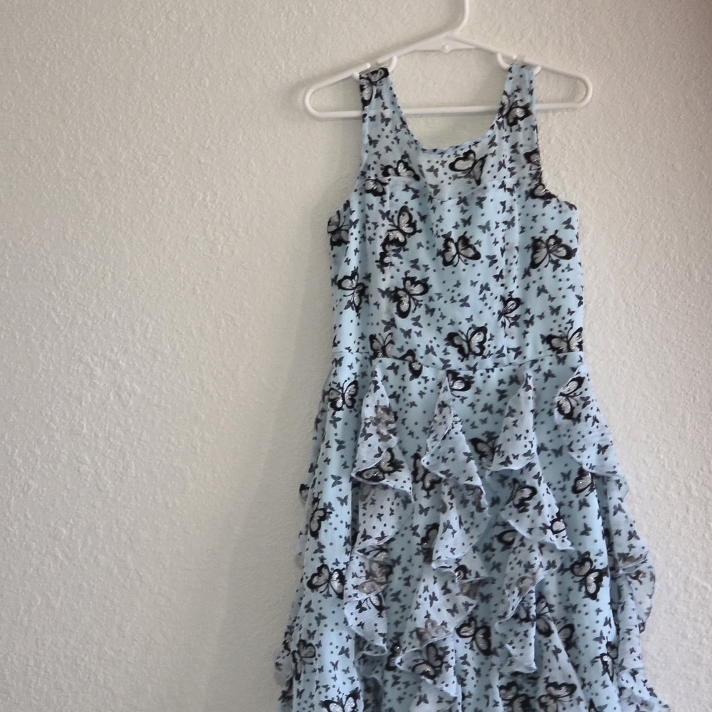Charming Blue Butterfly Kids Dress